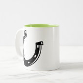 Koel Hoefijzer Tweekleurige Koffiemok (Voorkant links)