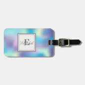 Koel holografisch, monogram-gepersonaliseerd bagagelabel (Voorkant horizontaal)