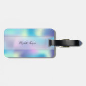 Koel holografisch, monogram-gepersonaliseerd bagagelabel (Achterkant horizontaal)