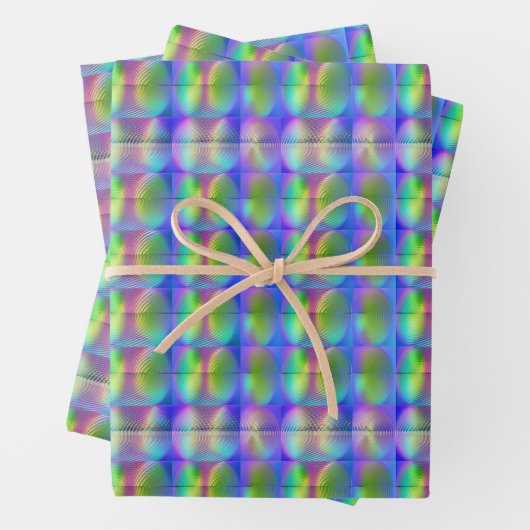 Koel Holografisch Vaporwave Vingerafdrukpatroon Inpakpapier Vel (In situ)