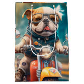 Koel hond die een cadeaastas voor motorfietsen bes medium cadeauzakje (Achterkant)