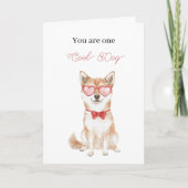 Koel Hond Hart Bril Verjaardag Kaart (Voorkant)