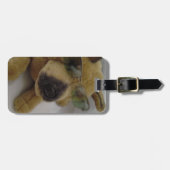 Koel hond met zonnebril bagagelabel (Voorkant horizontaal)