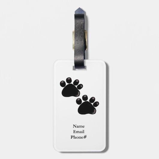 Koel hond met zonnebril bagagelabel (Achterkant verticaal)