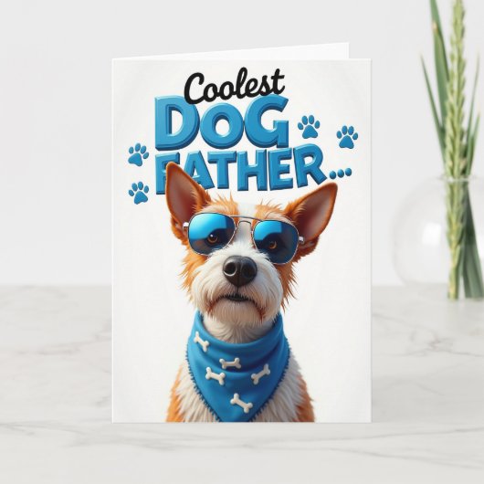 Koel Hond Vader Illustratiekaart Kaart (Voorkant)