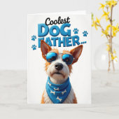 Koel Hond Vader Illustratiekaart Kaart (Gele Bloem)