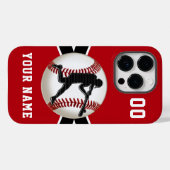 Koel, honkbal telefoontas met naam en nummer Case-Mate iPhone case (Achterkant (horizontaal))
