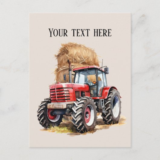 Koel hooi en tractor tekst toevoegen Boeren Briefkaart (Voorkant)