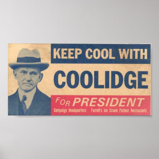 Koel houden met Coolidge voor President Poster (Voorkant)