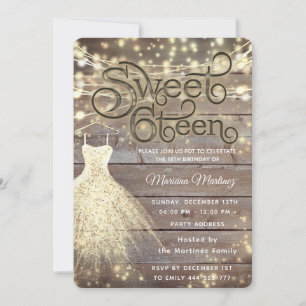 Koel hout elegante String lichten gouden schitteri Kaart