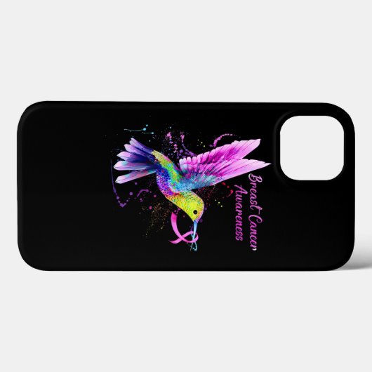 Koel Hummingbird Holding roze lintborstkanker Case-Mate iPhone Case (Achterkant (horizontaal))