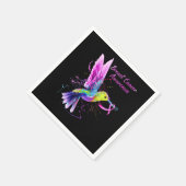 Koel Hummingbird Holding roze lintborstkanker Servet (Hoek)