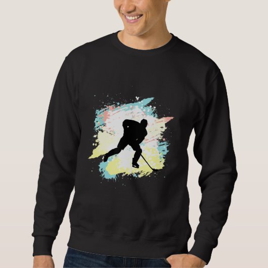 Koel Ice Hockey Player met Puck Trui (Voorkant)