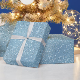 Koel Ijs Blauw Bevroren Wit Glitter Patroon Cadeaupapier