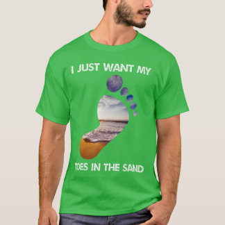 Koel ik wil alleen mijn tenen in het zand voor het t-shirt