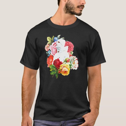 Koel in Balaclava met bloemen T-shirt (Voorkant)