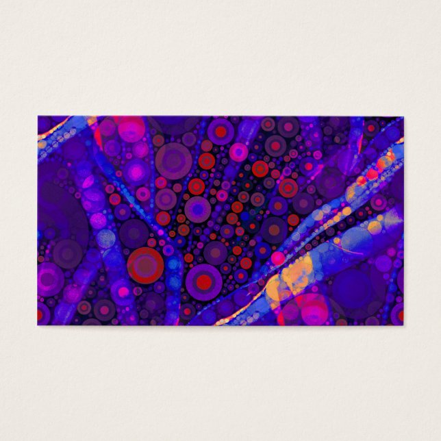 Koel Indigoconcentrische cirkels Abstracte mozaïek Visitekaartjes (Voorkant)
