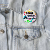 Koel, is vrijheid van meningsuiting ronde button 5,7 cm (In situ)