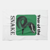 Koel Jaar van de Slang Chinese Zodiac Theedoek (Horizontaal)