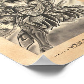 Koel  japans demon samurai vecht tattoo poster (Hoek)