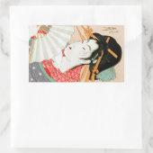 Koel japans geisha van houtverwerkende industrie m rechthoekige sticker (Tas)