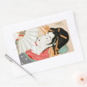 Koel japans geisha van houtverwerkende industrie m rechthoekige sticker (Envelop)