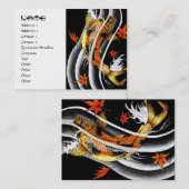 Koel Japans goud Lucky koi karper zwart inkt water Visitekaartje (Voorkant / Achterkant)