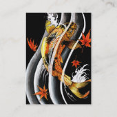 Koel Japans goud Lucky koi karper zwart inkt water Visitekaartje (Achterkant)