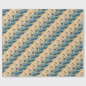 Koel japans kraanvogel cadeaupapier (Vlak)