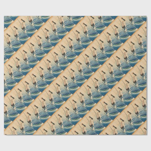 Koel japans  kraanvogel cadeaupapier (Vlak)