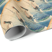 Koel japans kraanvogel cadeaupapier (Rol Hoek)