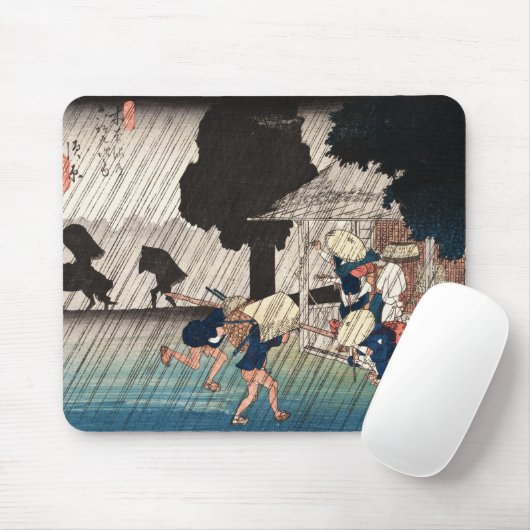 Koel-japans  oejgose-regenachtige dag muismat (Met muis)