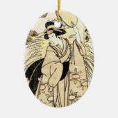 Koel japans oud  tattoo keramisch ornament (Voorkant)