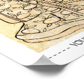 Koel japans oud tattoo poster (Hoek)