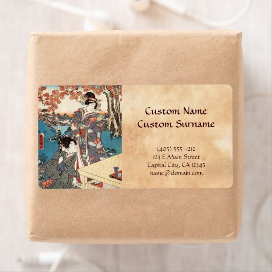 Koel japans  ukiyo-e geisha etiket (Insitu)
