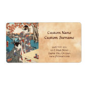 Koel japans  ukiyo-e geisha etiket (Voorkant)