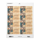 Koel japans  ukiyo-e geisha etiket (Full Sheet)