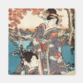 Koel japans  ukiyo-e geisha magneet