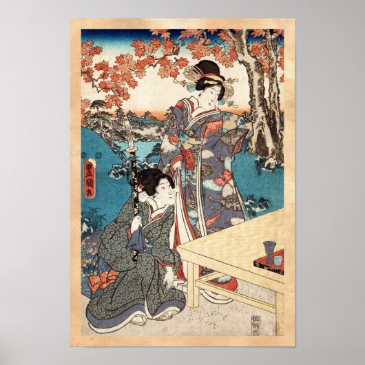 Koel japans  ukiyo-e geisha poster (Voorkant)