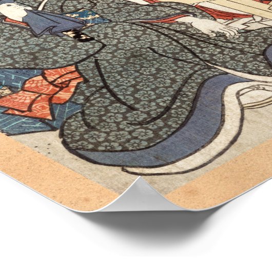 Koel japans  ukiyo-e geisha poster (Hoek)