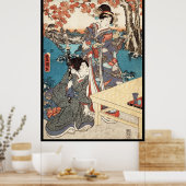 Koel japans  ukiyo-e geisha poster (Keuken)