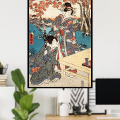 Koel japans  ukiyo-e geisha poster (Thuiskantoor)