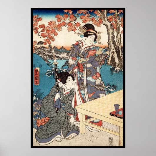 Koel japans  ukiyo-e geisha poster (Voorkant)