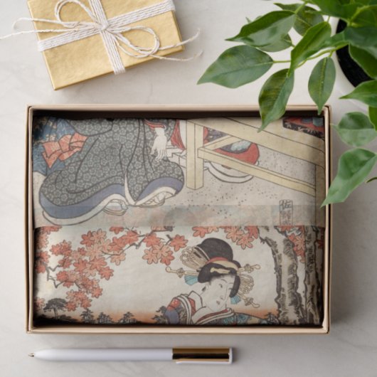Koel japans  ukiyo-e geisha tissuepapier (Geschenk)