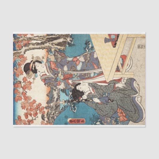 Koel japans  ukiyo-e geisha tissuepapier (Voorkant)