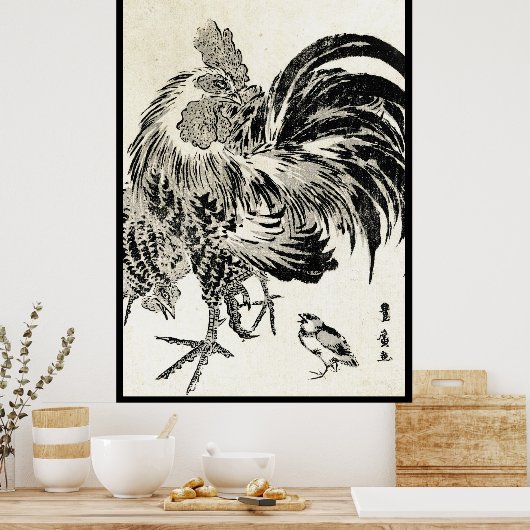 Koel japans  ukiyo-e-inktrooster poster (Keuken)