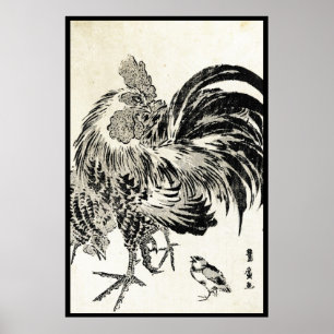 Koel japans ukiyo-e-inktrooster poster