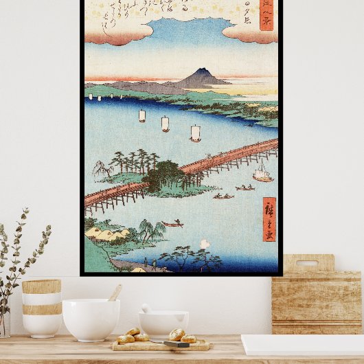 Koel japans  ukiyo-e-landschap poster (Keuken)
