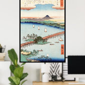 Koel japans ukiyo-e-landschap poster (Thuiskantoor)