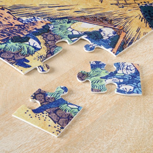 Koel japans  ukiyo-e waterfall Hokusai Legpuzzel (Zijkant)